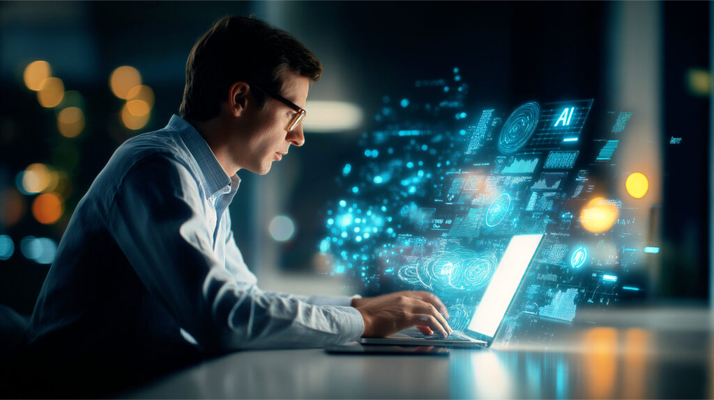 Algoritmos e pessoas em reflexão sobre ética, comunicação e dignidade humana na era digital.